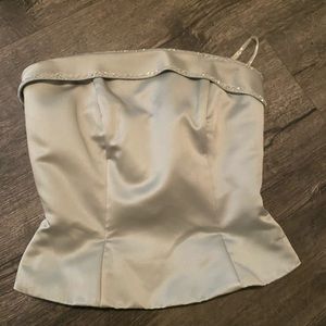 Mint green corset top.